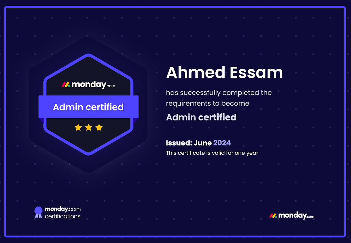 Admin Certified certificate preview